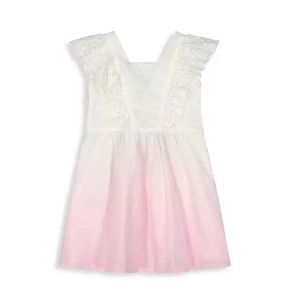 Andy & Evan little girls poplin ombré eyelet Dress - size 3T